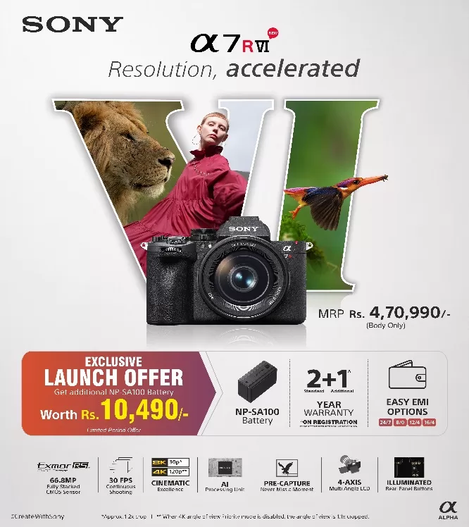 Sony India Expands Premium Alpha Line-up with New Alpha 7R VI