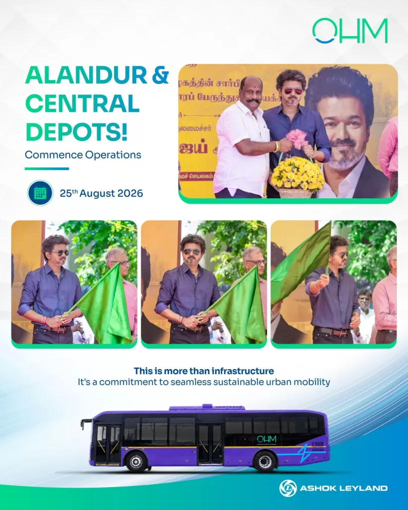 OHM Global Mobility Adds 130 Electric Buses to Chennai’s Public Transport Network