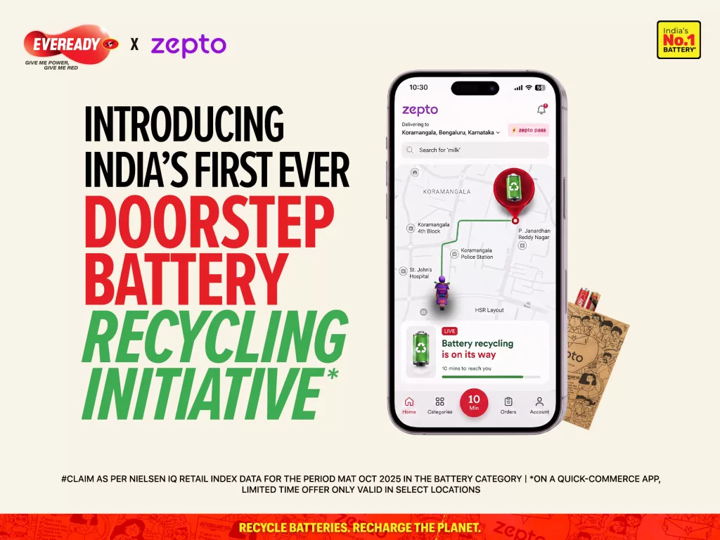 Eveready, Zepto Partner to Enable Doorstep Collection and Recycling of Used Batteries